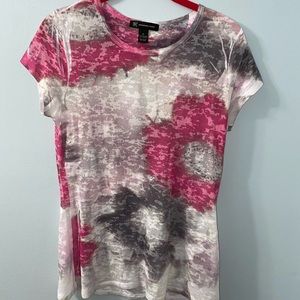 INC Pink & Grey Multicolored Top